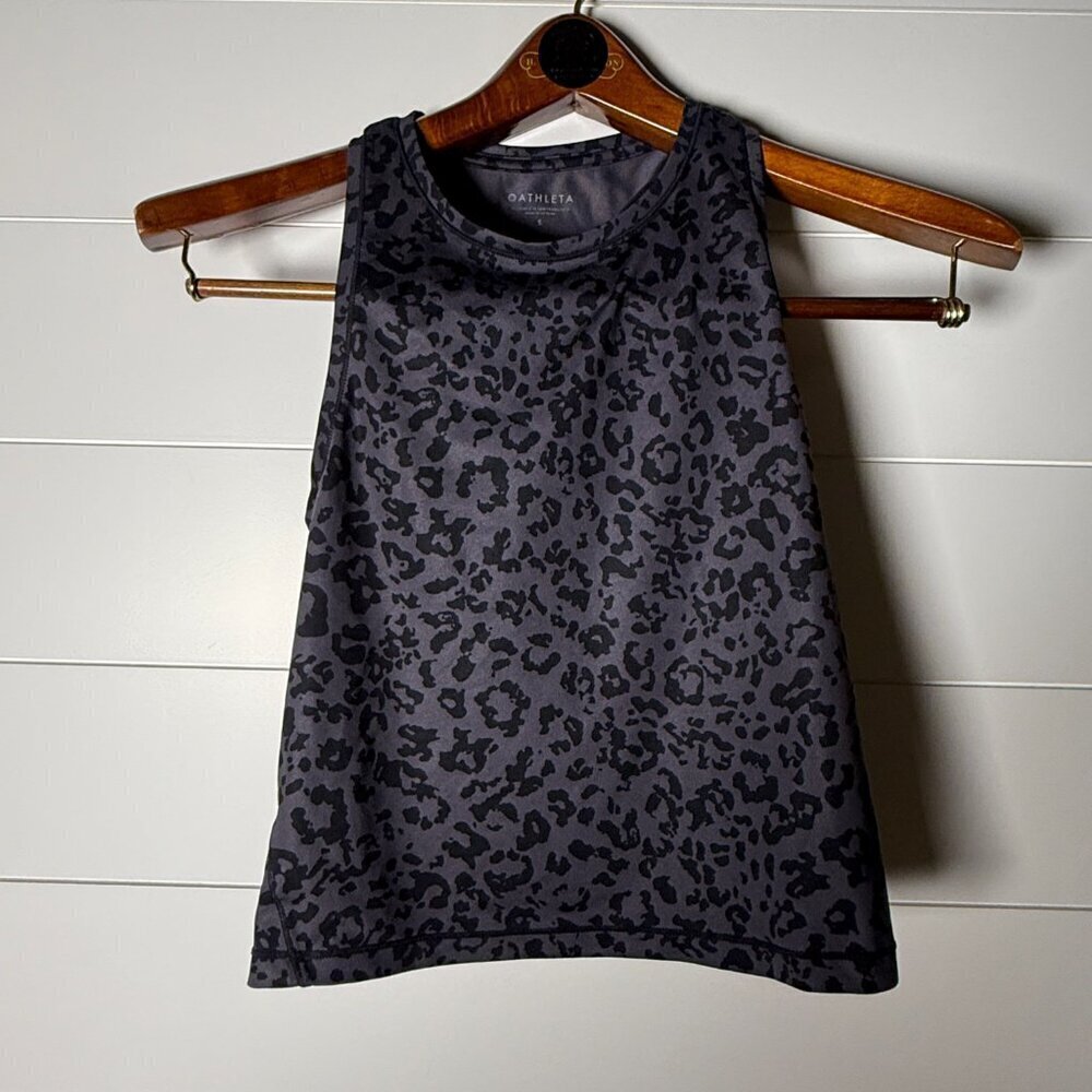 Athleta Tank Black & Gray Animal Print Size Small